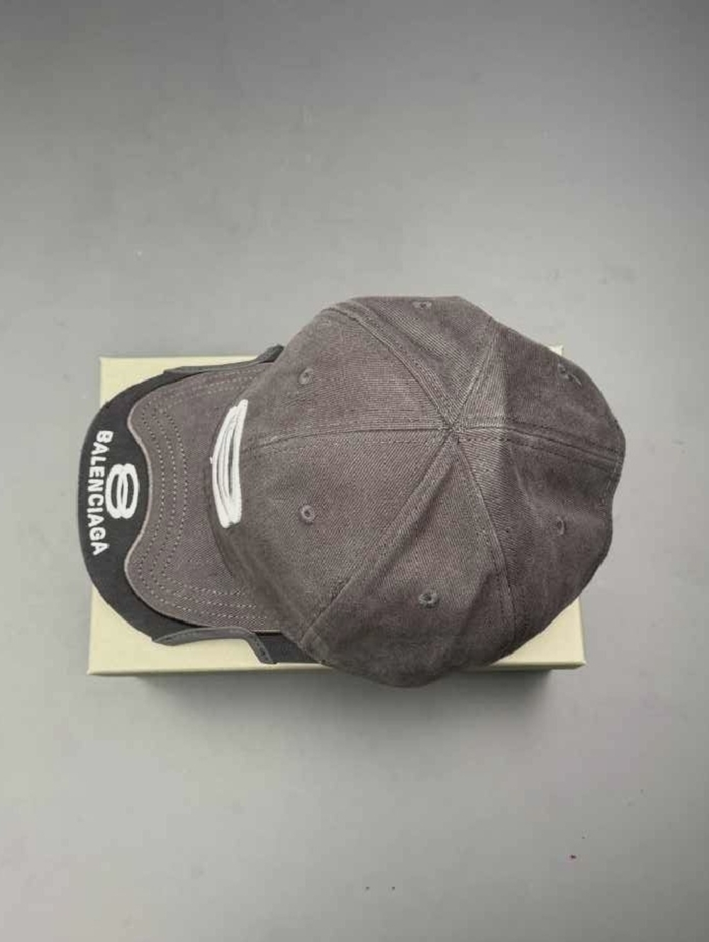 Balenciaga Brown Distressed Logo Baseball Cap - Picture 3 of 8